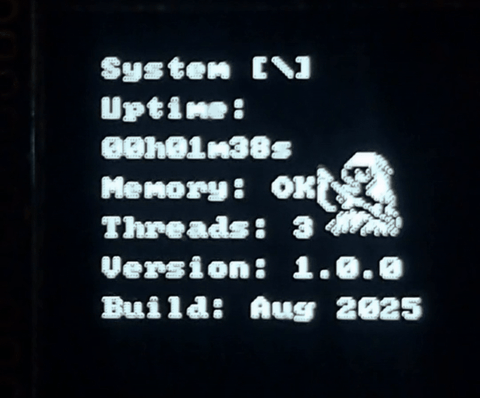 Animated capture of the multi-screen OLED interface