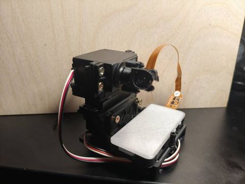 Raspberry Pi Zero W with the servo-driven camera frame