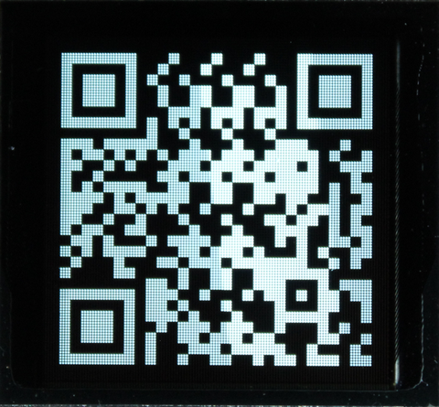 OLED screen: QR code